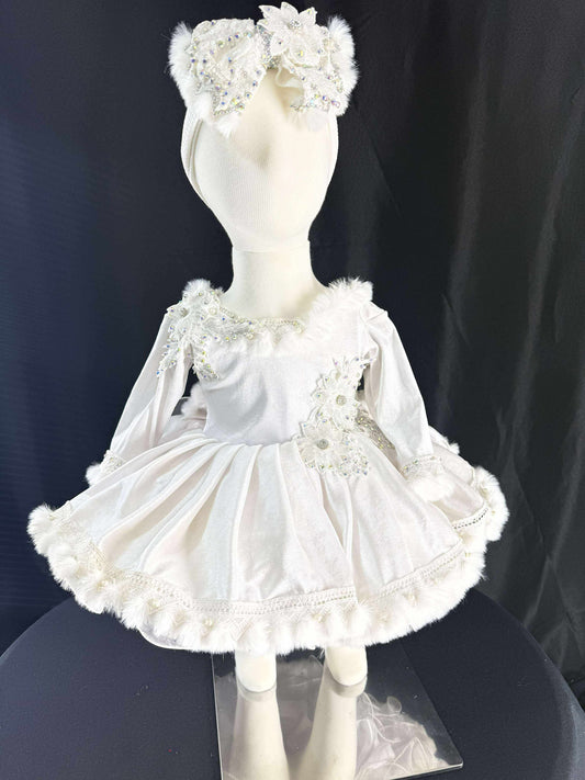 *9-12 Months - Winter White Icicle Dress