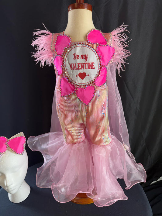 12/2 Be My Valentine with beautiful Pink Feathers and Shimmers