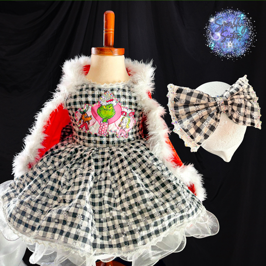 12/2 Cindy Lou Who OOC in Black and White Check