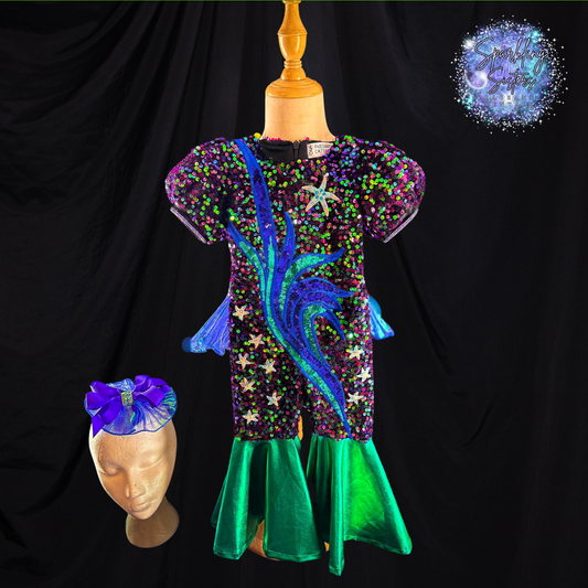 *6-12 Months - Under the Sea! in Vibrant Purple and Green