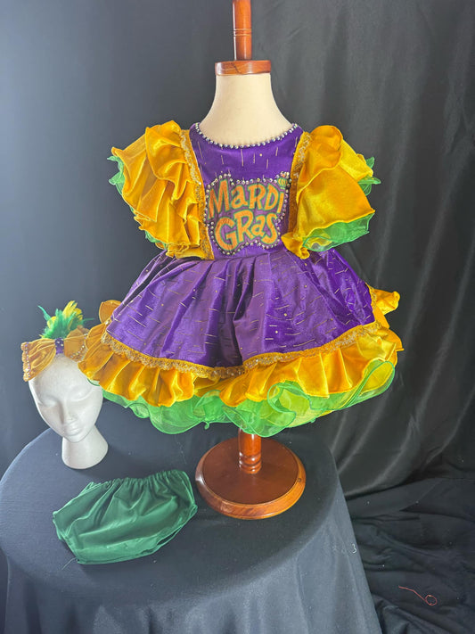 18/2T - Velvet Mardi Gras in Purple and Yellow
