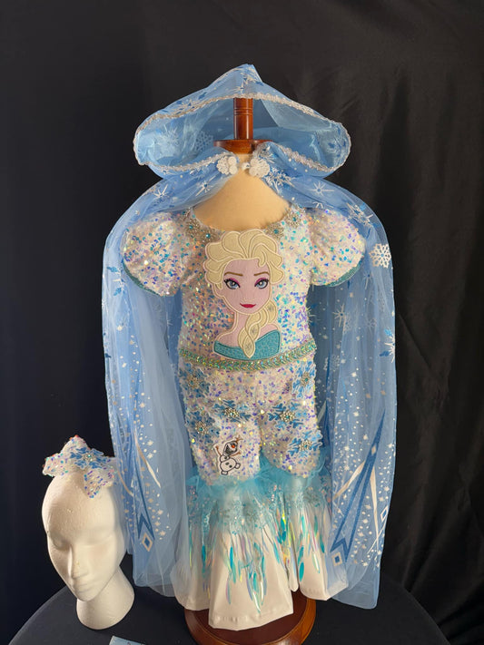 12-18 Months - Elsa & Olaf OOC in dusty blue and white