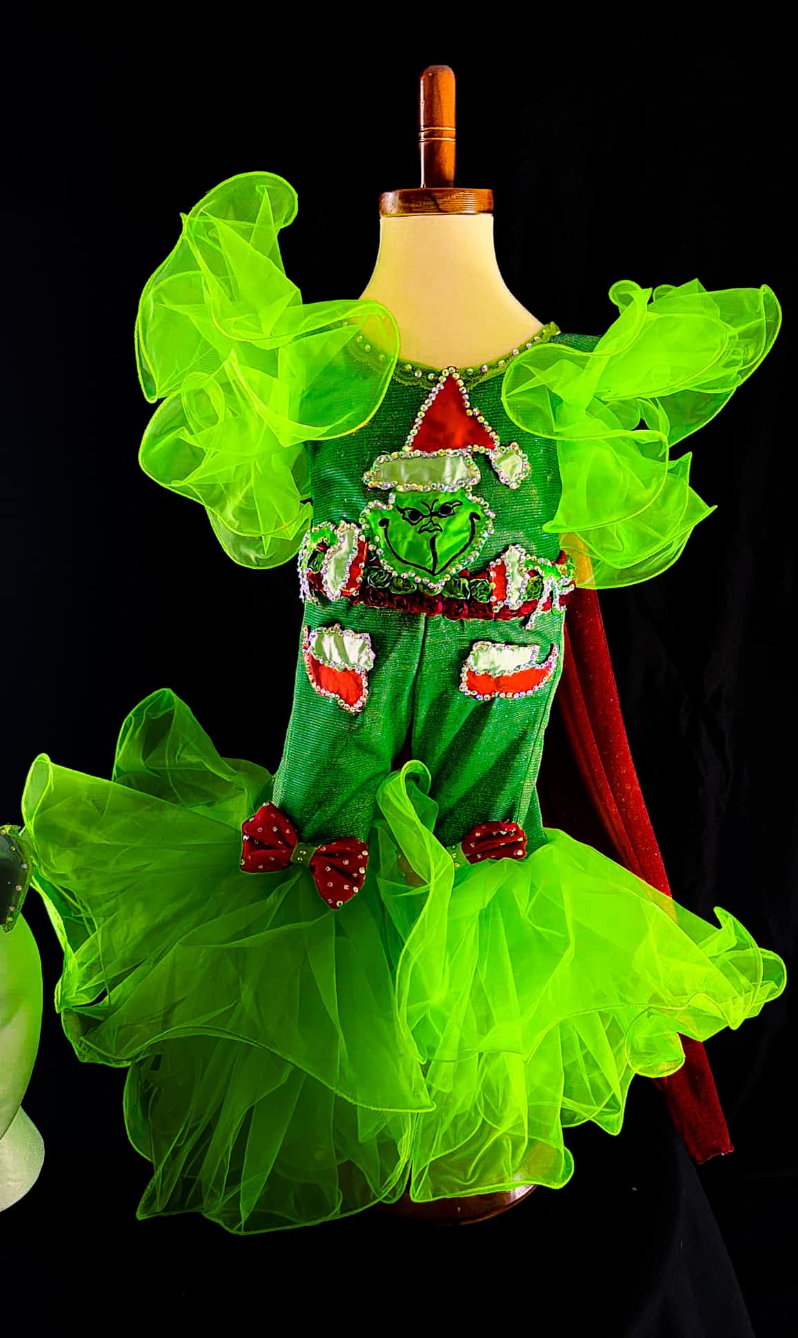 green grinch dress Pink & Green Check Grinch Dress – Unicorn Tooth main image 0