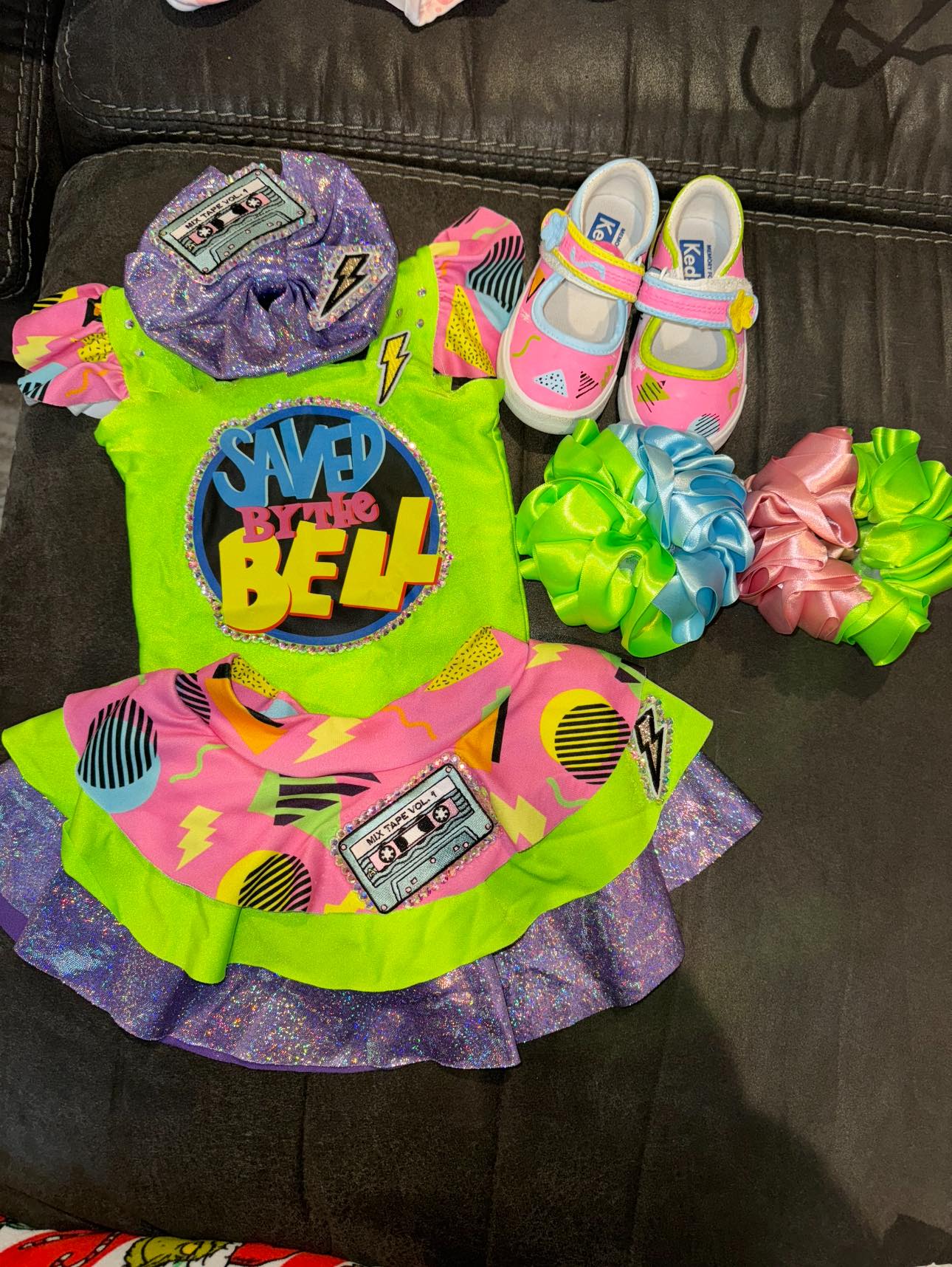 *6-12 Months - Saved By The Bell OOC in Neon Colors, Green Pink