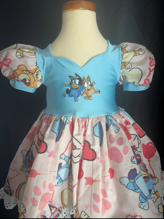 12-18 Months - Bluey Valentines in Pink and Blue