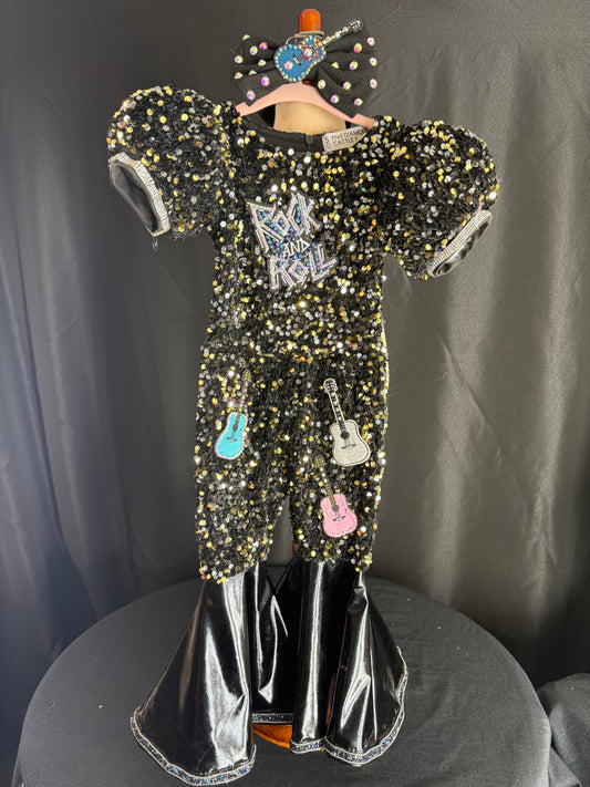12-18 Months - Rock n Roll Fun Fashion in Black and Gold