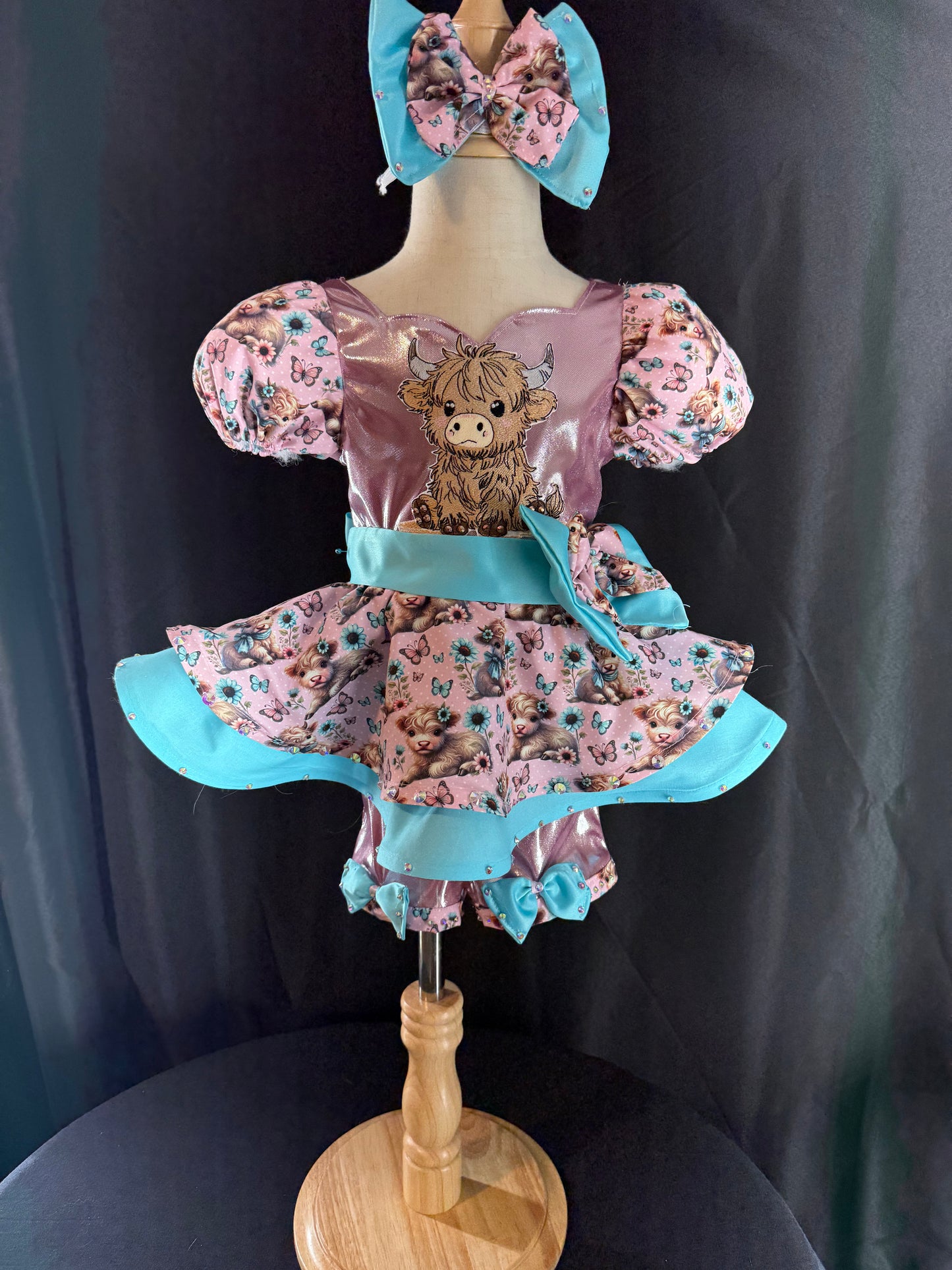 18/3 My Highland Cow Semi-Glitz in Pink and Turquoise