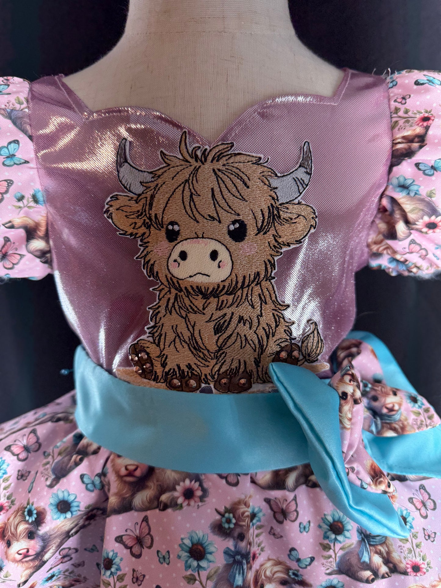 18/3 My Highland Cow Semi-Glitz in Pink and Turquoise