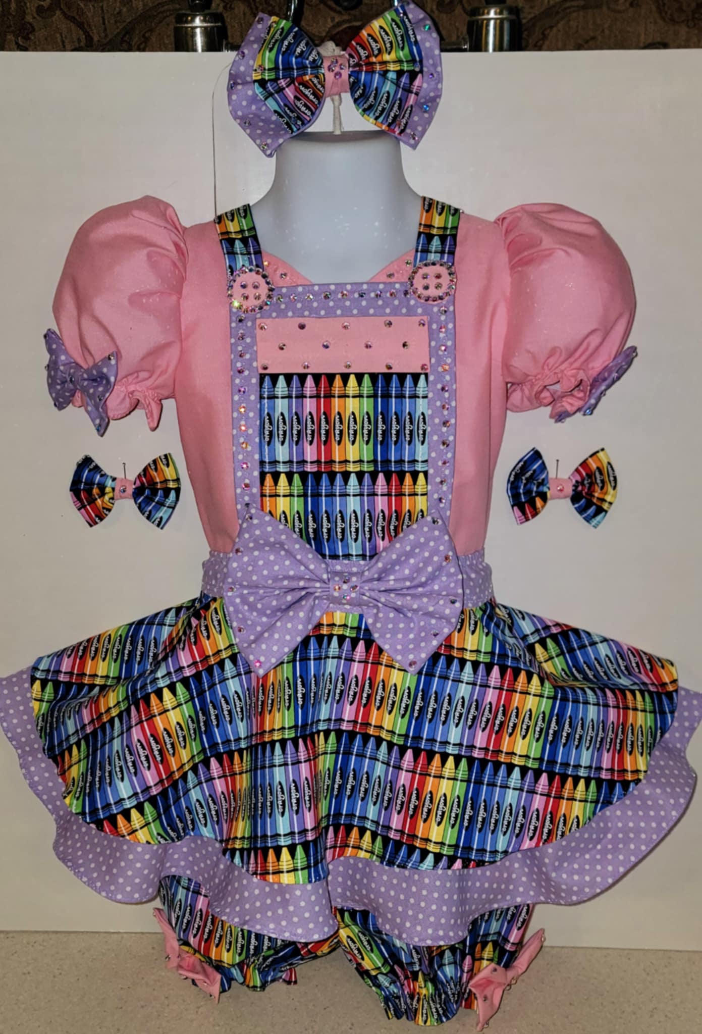 3/4T School Wear Semi Glitz, pink and purple