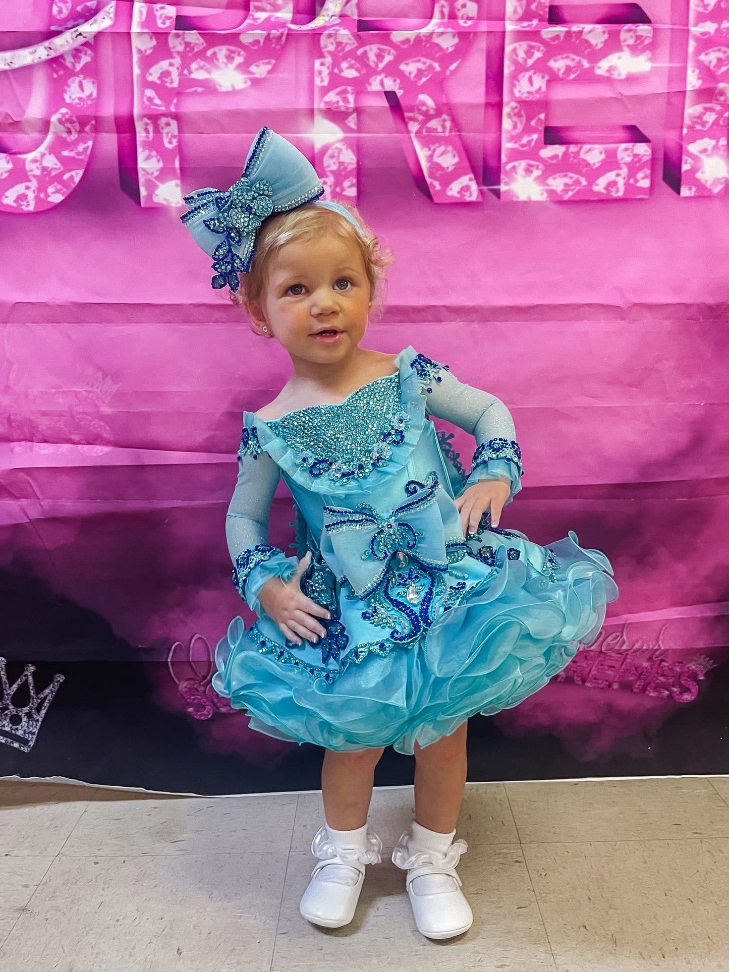 *9 months/2T - Turquoise Ocean Breeze Luna High Glitz
