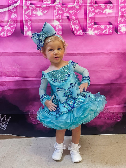 *9 months/2T - Turquoise Ocean Breeze Luna High Glitz