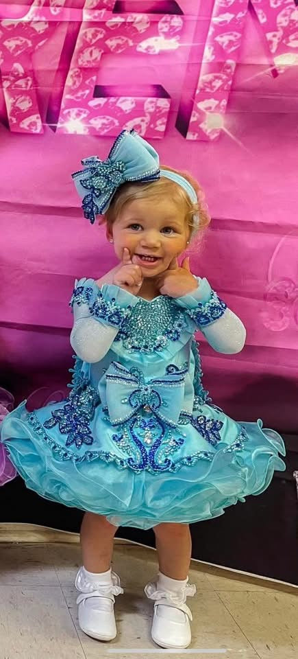 *9 months/2T - Turquoise Ocean Breeze Luna High Glitz