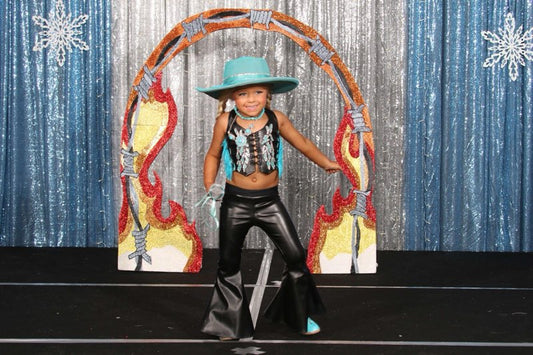 18-3 Leather Lainey in Black and Turquoise