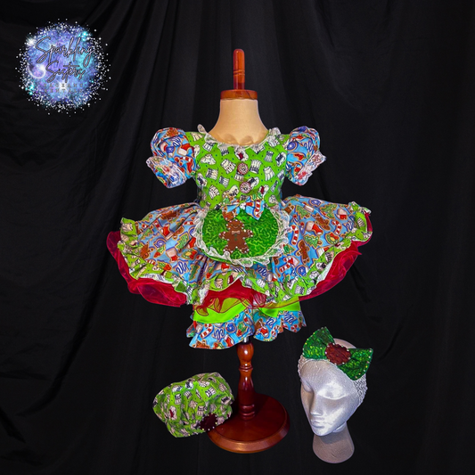 18/3 Gingerbread Natural in Green, Blue and Red