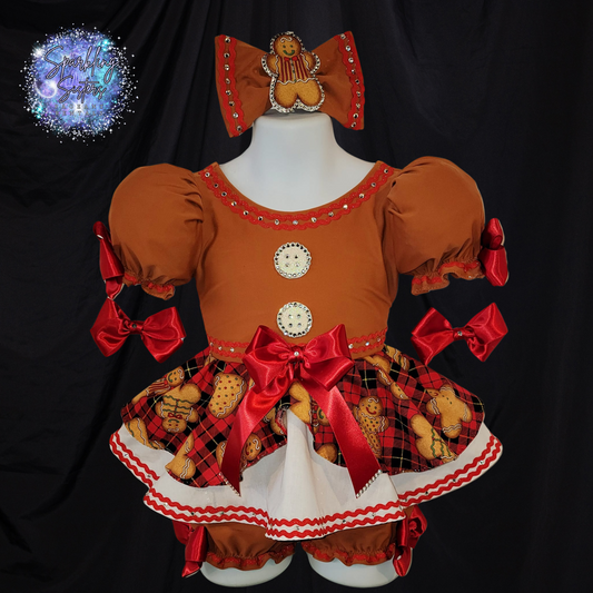 2T-3T Gingerbread OOC in Red and Brown(Rust)