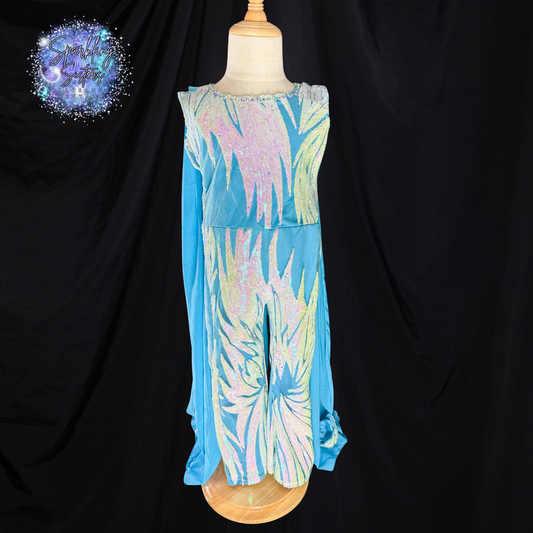 2/3T Frozen/Dolly Vibes FF in Dusty Blue and Sparkles