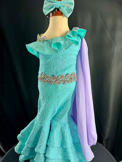 12/2-18/3 Turquoise Sequin FF by Parisian Bridal