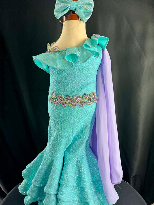 12/2-18/3 Turquoise Sequin FF by Parisian Bridal