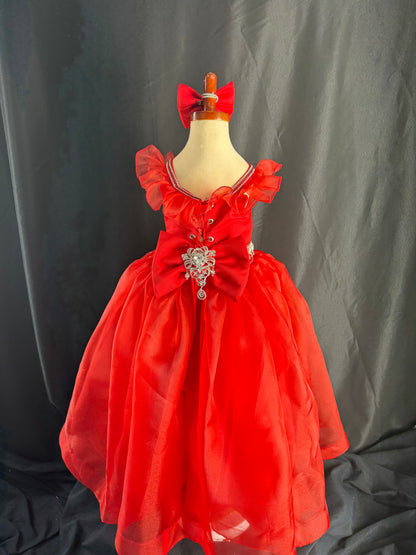 Ballgown - Size 2/4 - Red Rose