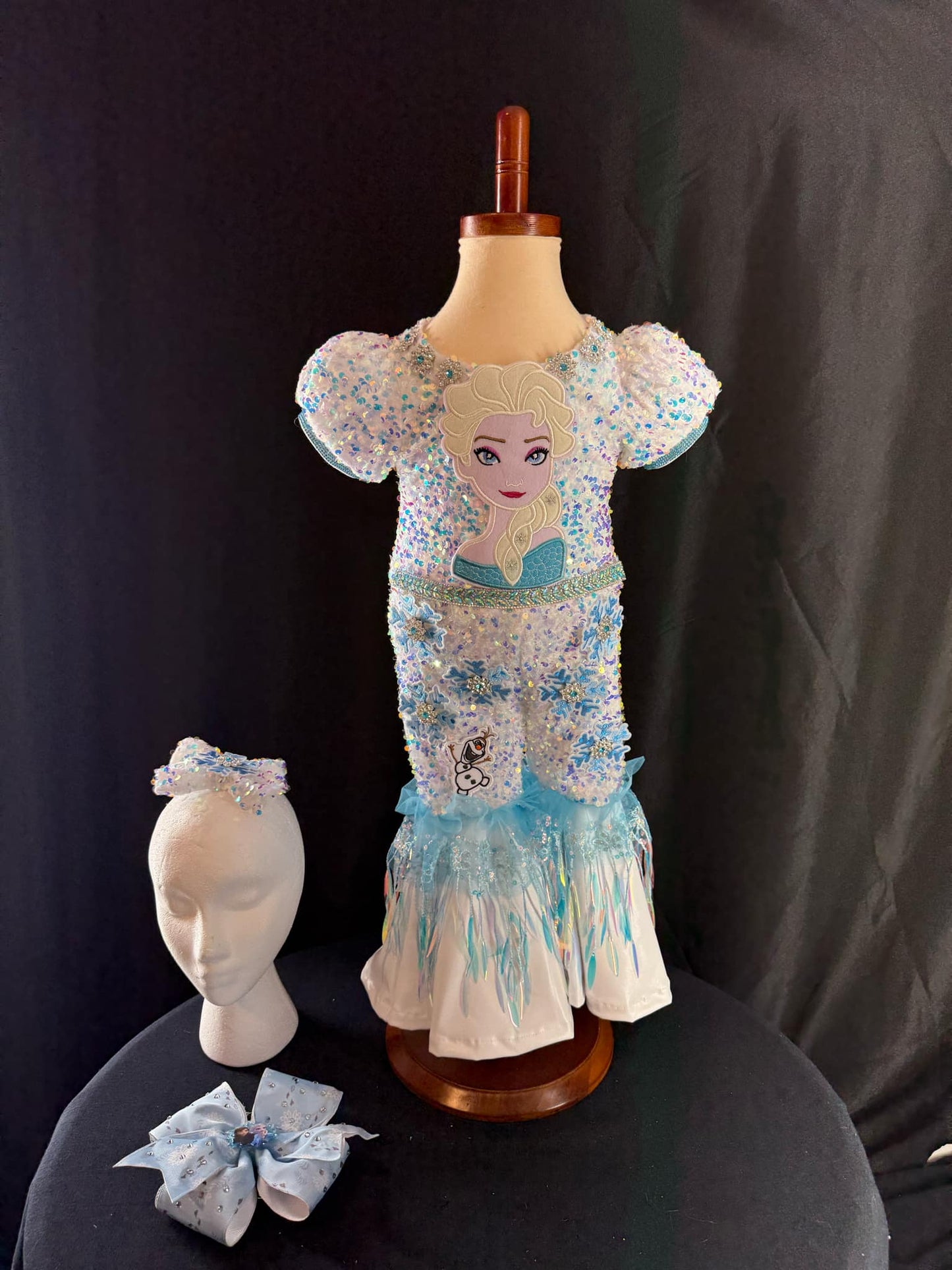 12-18 Months - Elsa & Olaf OOC in dusty blue and white