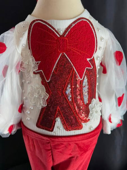 12-18 Months - Valentines Sparkly Red