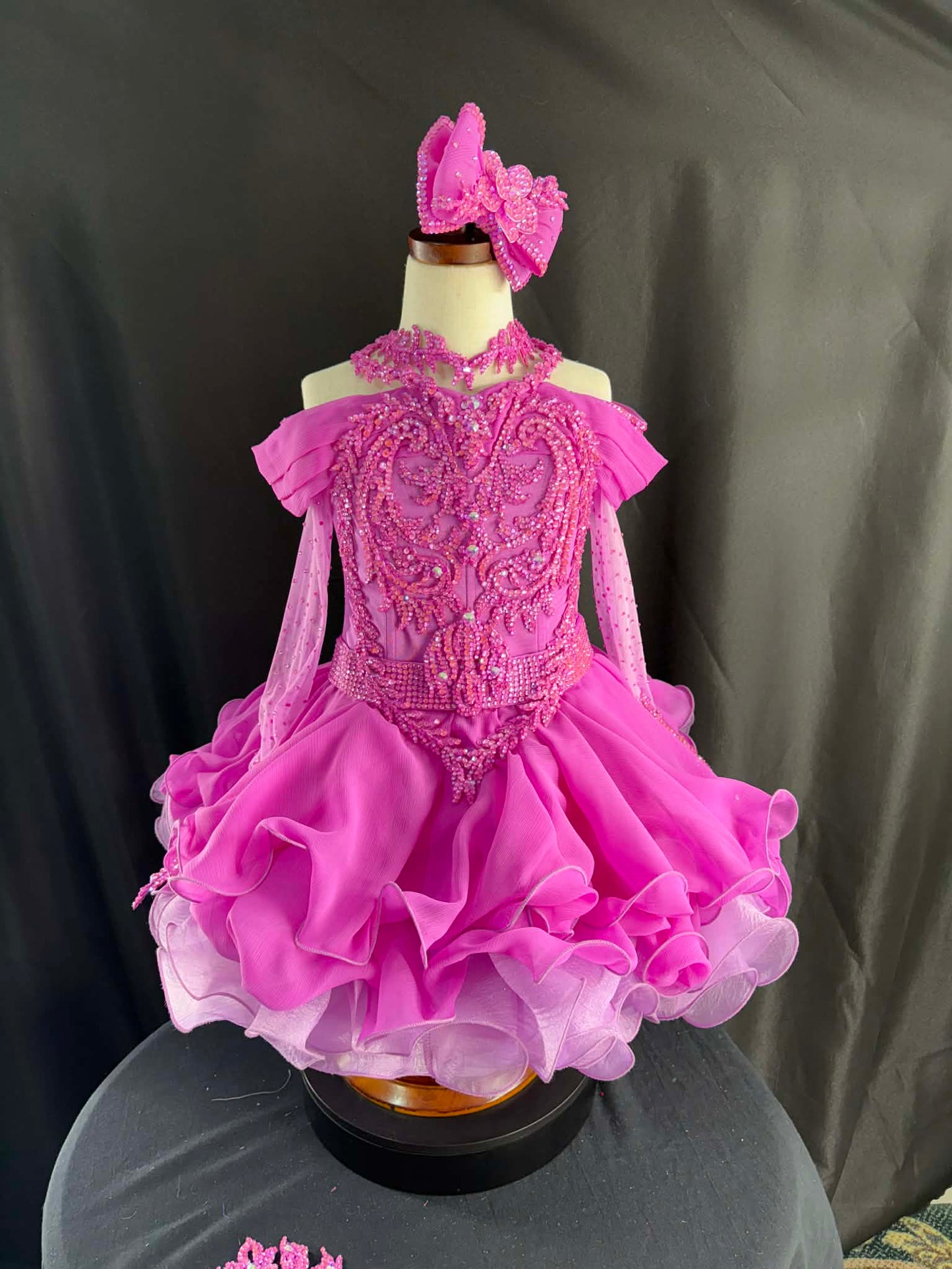 6/8- slim 9 Raspberry Beret by Luna Amori