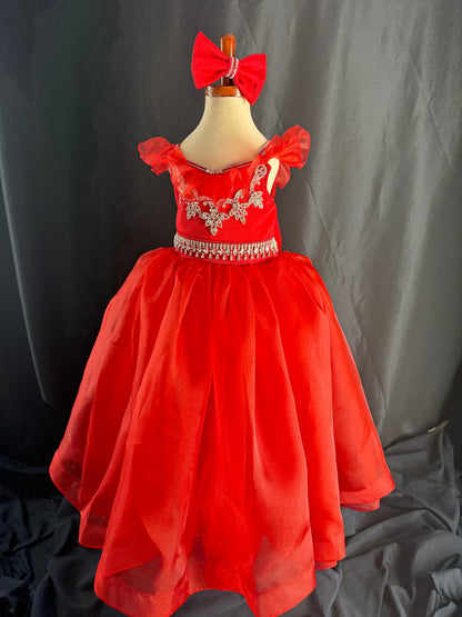 Ballgown - Size 2/4 - Red Rose