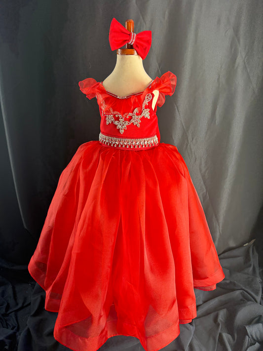 Ballgown - Size 2/4 - Red Rose