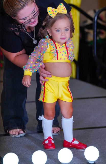 12/2 Slim 3 Yellow Polka Dot Swim/Casual Combo
