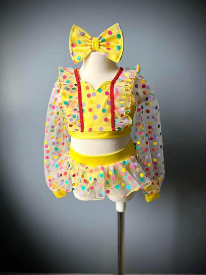 12/2 Slim 3 Yellow Polka Dot Swim/Casual Combo