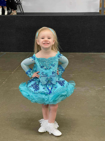 *9 months/2T - Turquoise Ocean Breeze Luna High Glitz