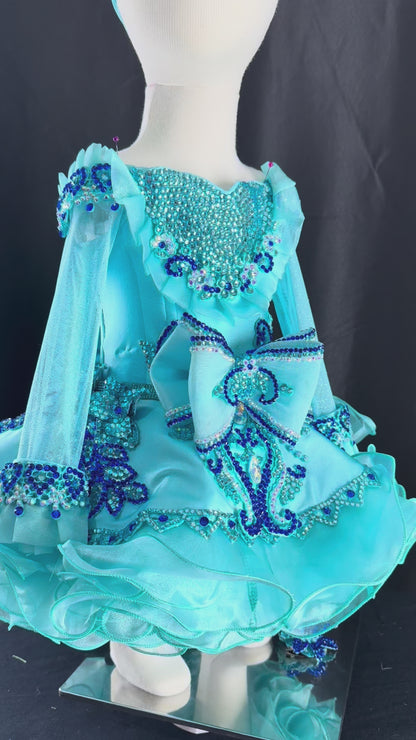 *9 months/2T - Turquoise Ocean Breeze Luna High Glitz