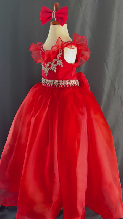 Ballgown - Size 2/4 - Red Rose