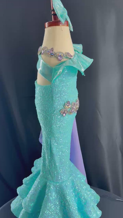 12/2-18/3 Turquoise Sequin FF by Parisian Bridal